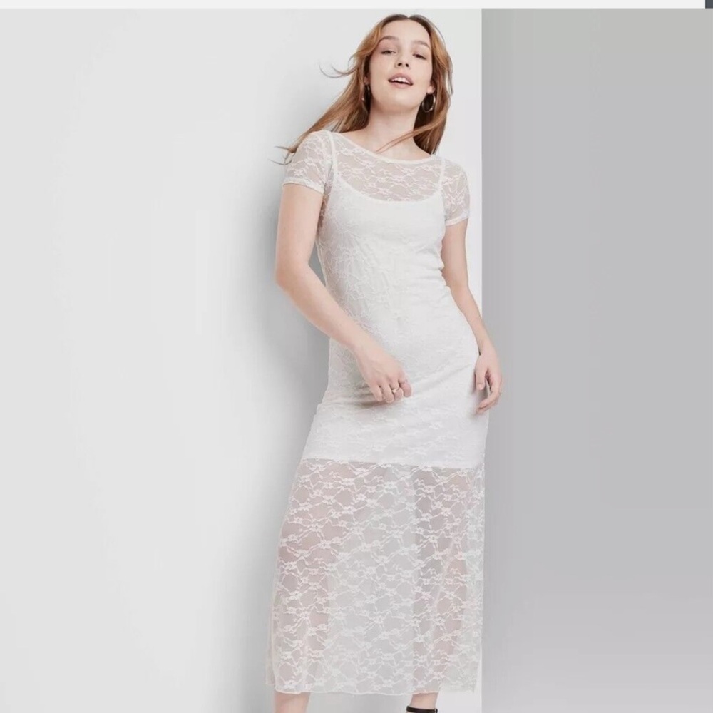 Wild Fable Long sheer lace maxi dress